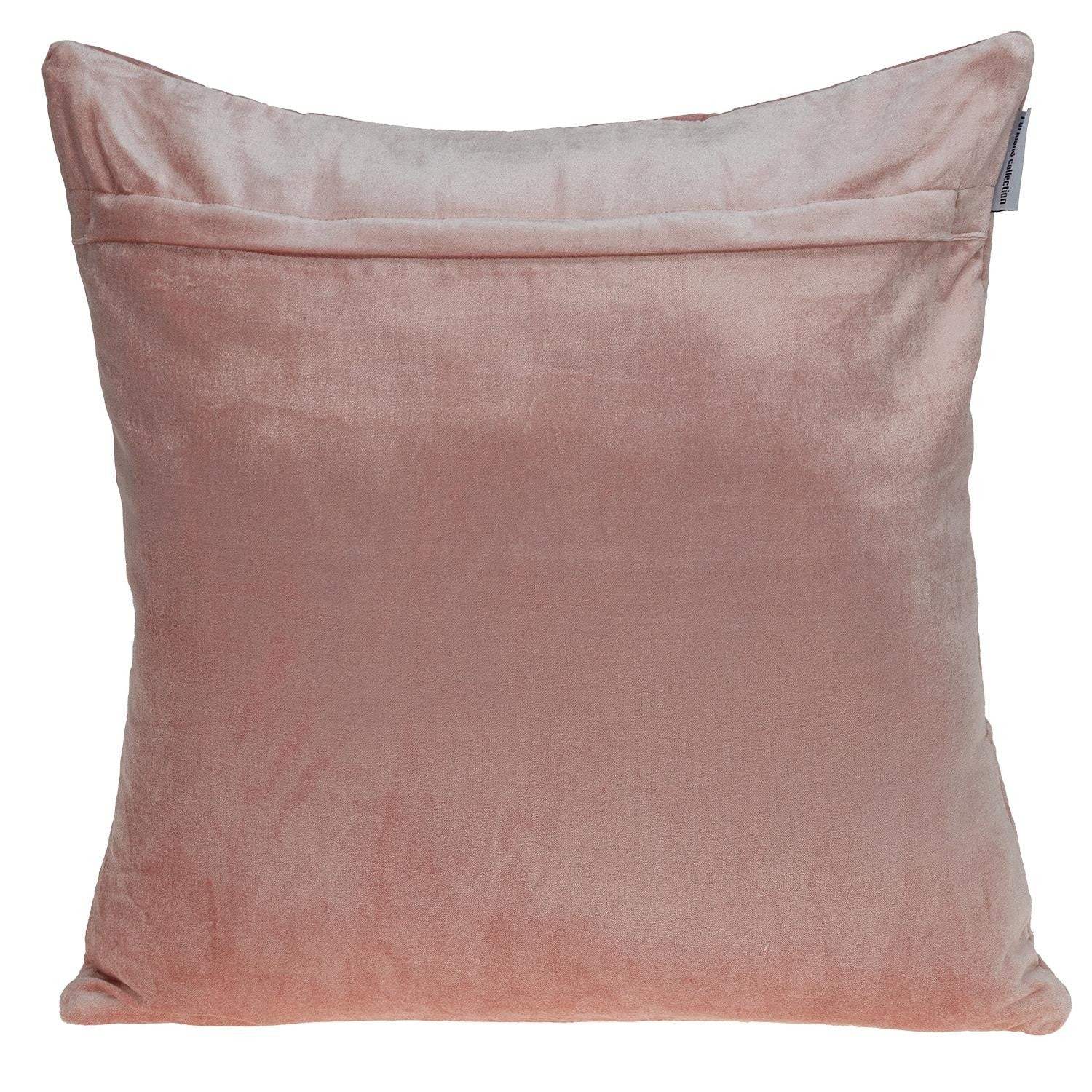 Pink Chunky Geo Stitched Velvet Decorative Throw Pillow - Image 3
