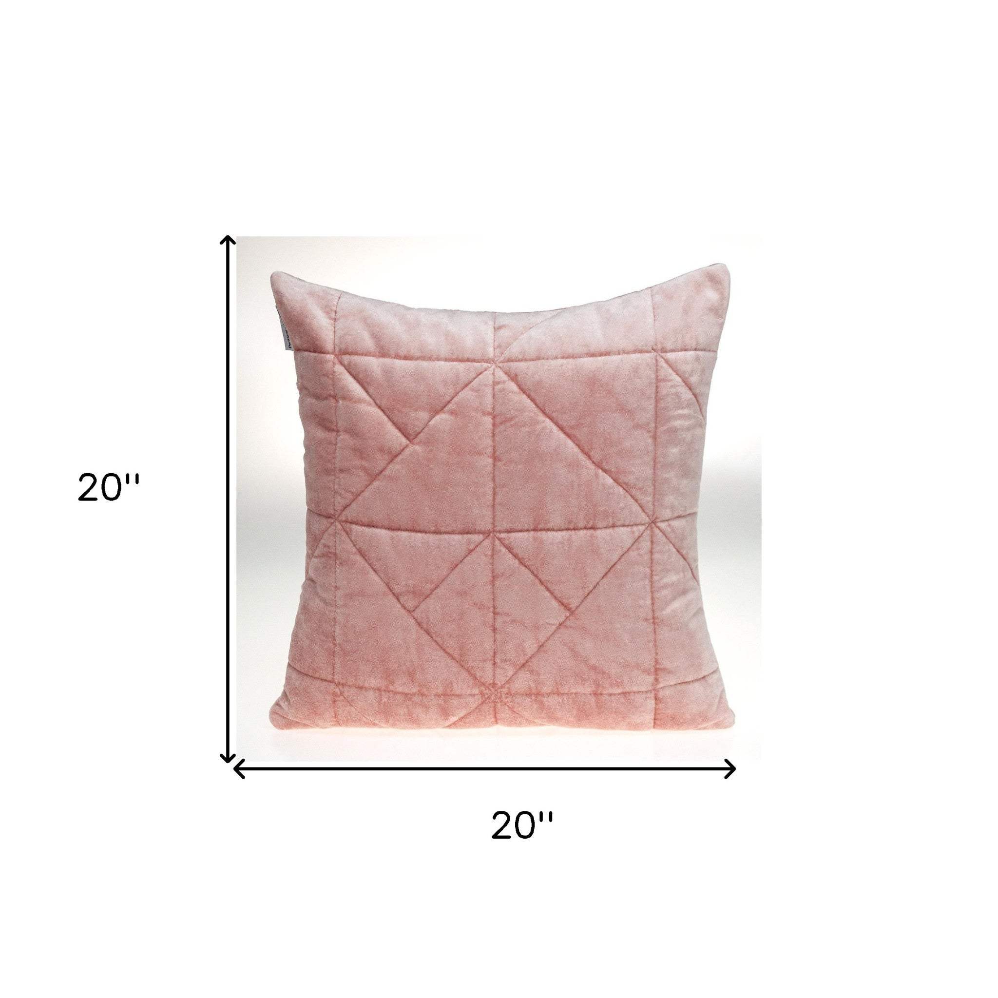 Pink Chunky Geo Stitched Velvet Decorative Throw Pillow - Image 7