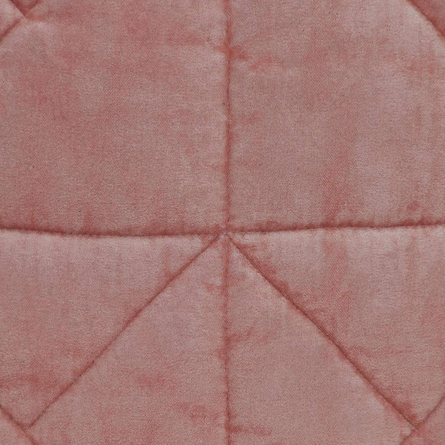 Pink Chunky Geo Stitched Velvet Decorative Throw Pillow - Image 8