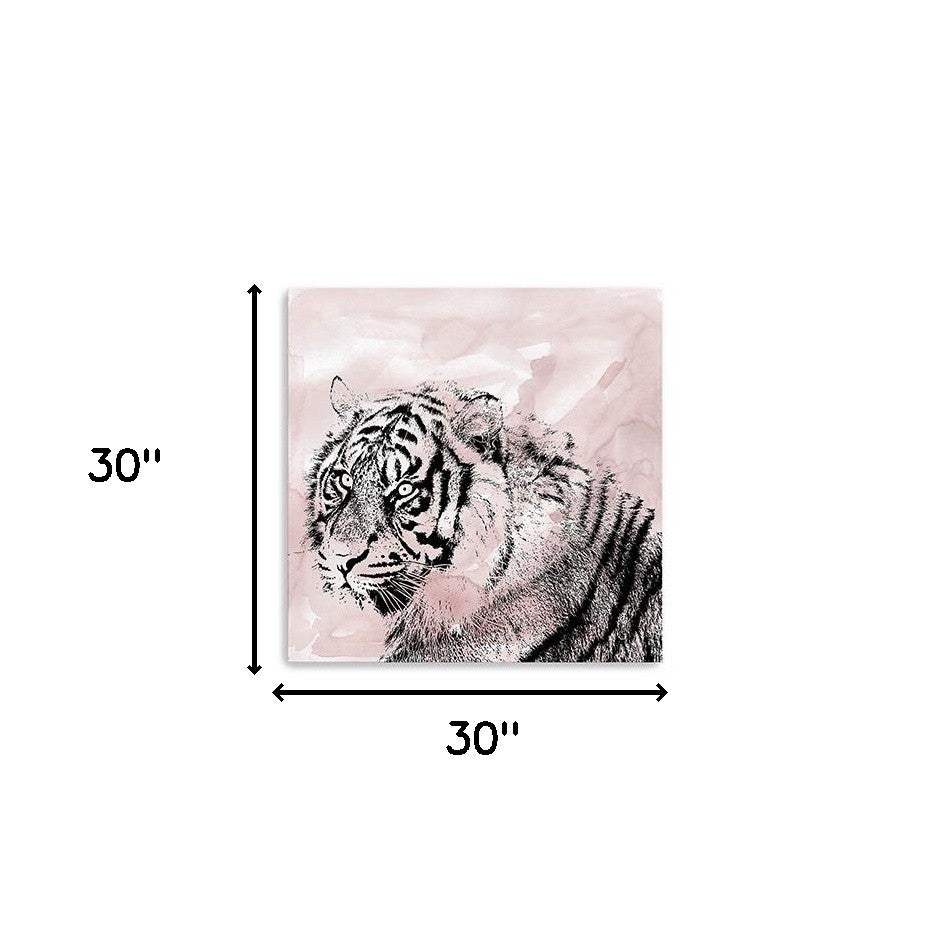 Pink Crouching Tiger Unframed Print Wall Art - Image 9