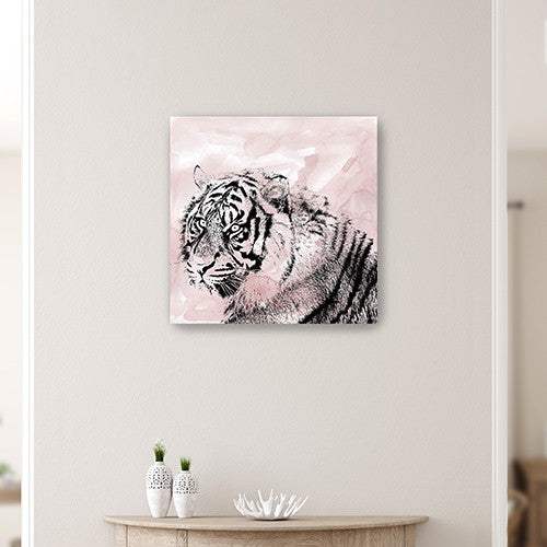 Pink Crouching Tiger Unframed Print Wall Art - Image 8