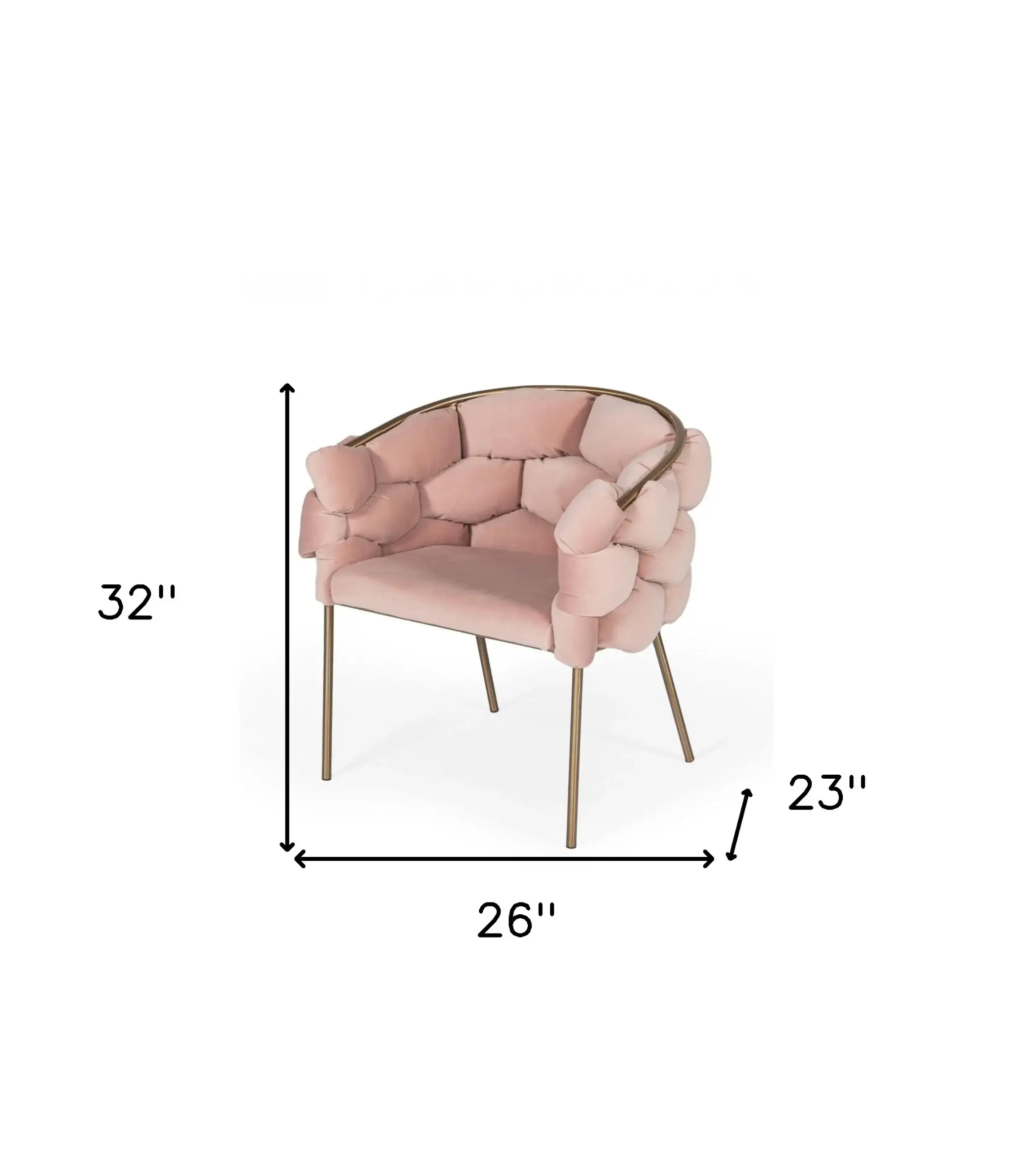 Pink Geo Velvet and Brushed Brass Velvet Dining Chair - Image 7