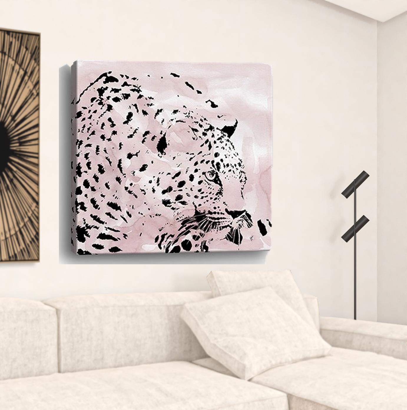 Pink Laying Leopard Unframed Print Wall Art - Image 6