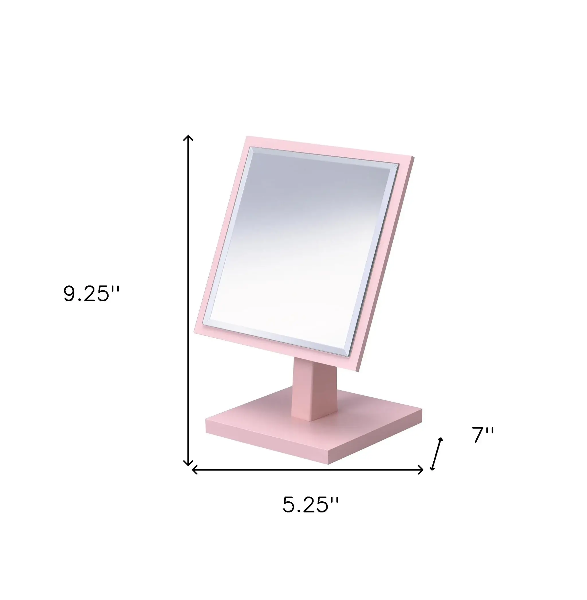 Pink Rectangle Makeup Shaving Tabletop Mirror - Image 6