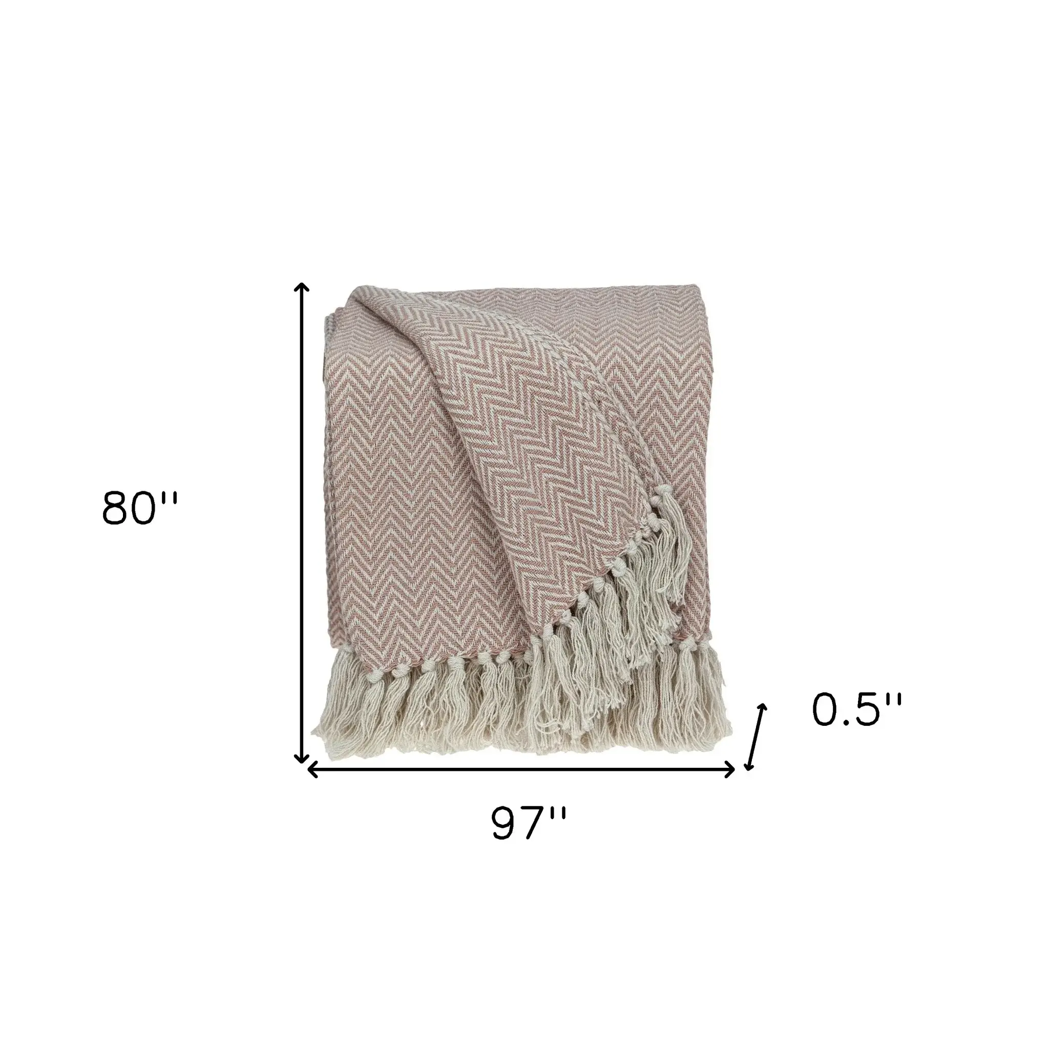 Pink Woven Cotton Solid Color Reversable Throw - Image 6