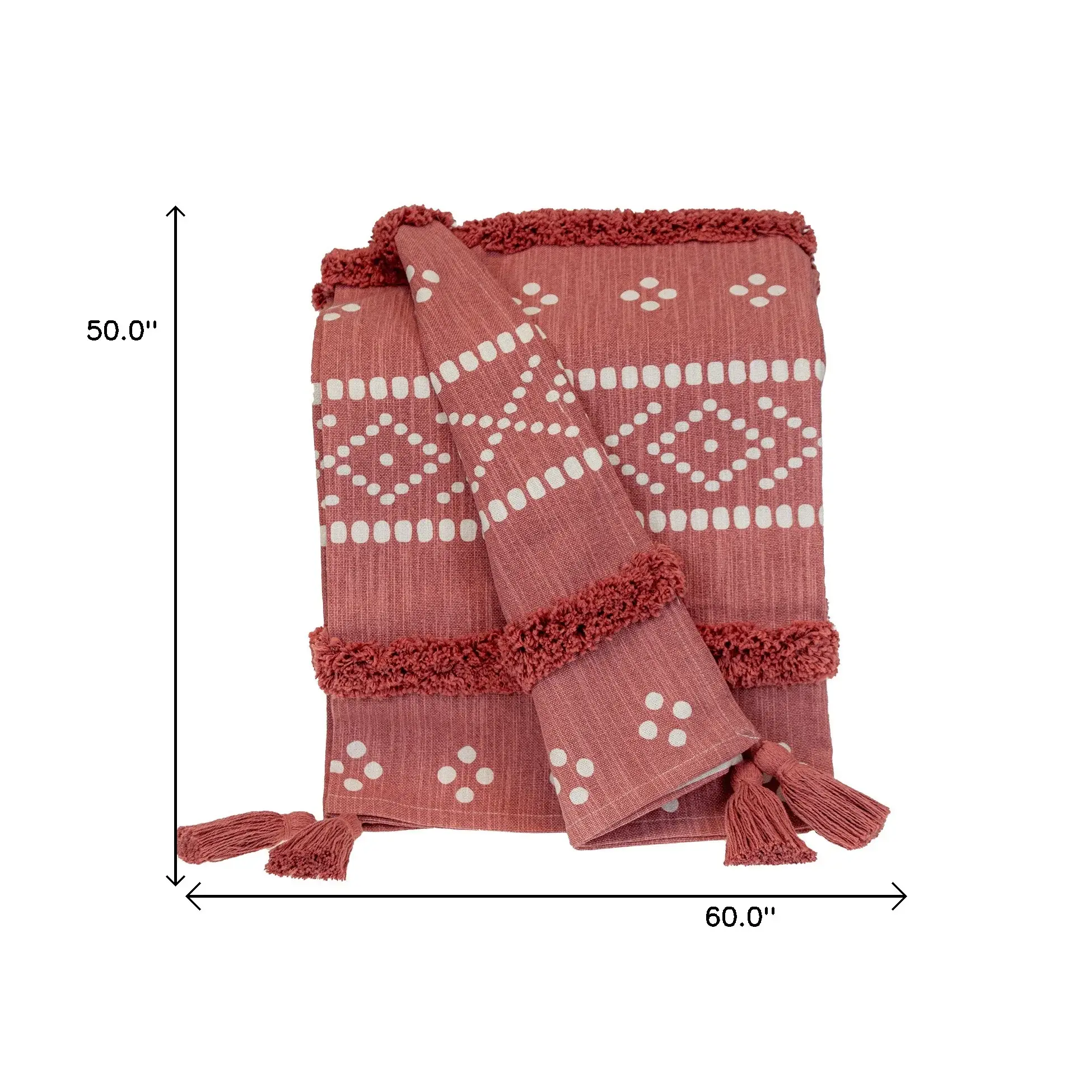 Pink Woven Cotton Striped Throw Blanket - Image 7
