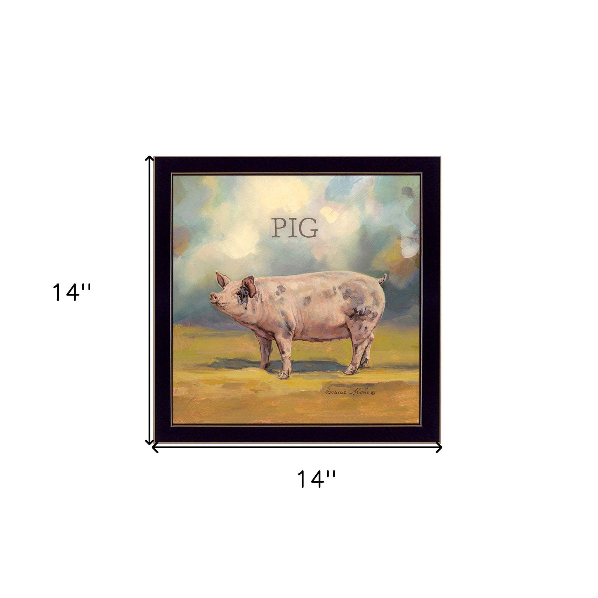 Piper the Pig Black Framed Print Wall Art - Image 6