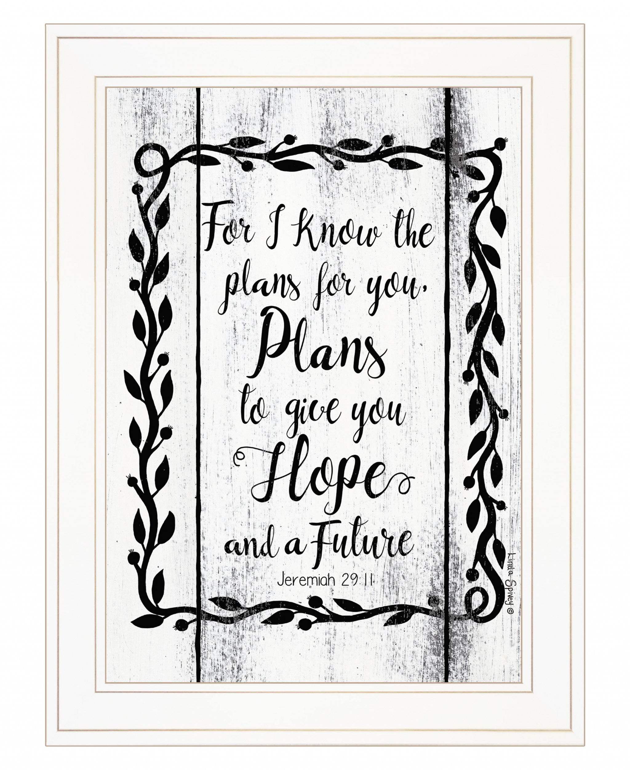 Plans to Give You Hope 1 White Framed Print Wall Art - Image 2