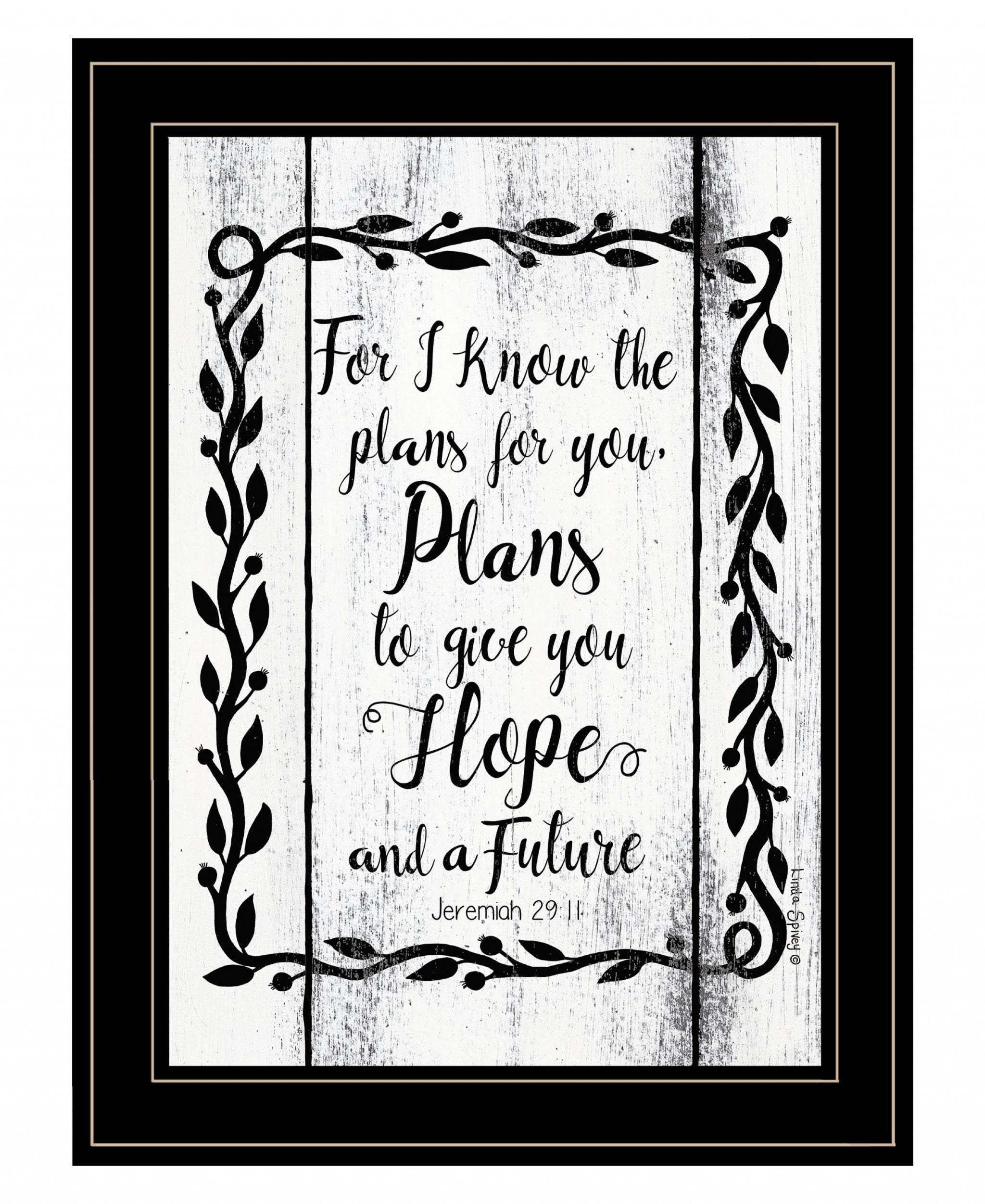 Plans to Give You Hope 2 Black Framed Print Wall Art - Image 2