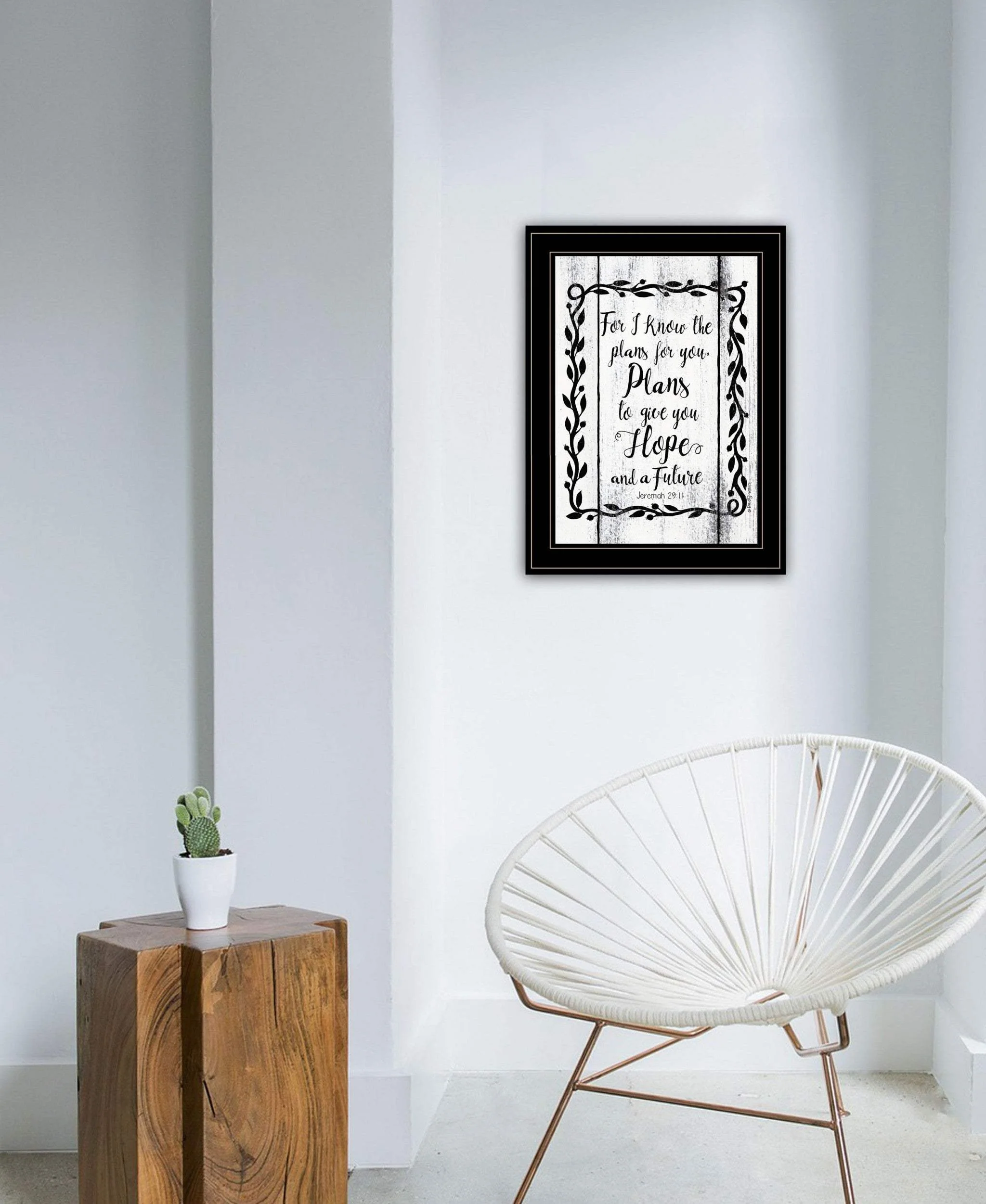 Plans to Give You Hope 2 Black Framed Print Wall Art - Image 5
