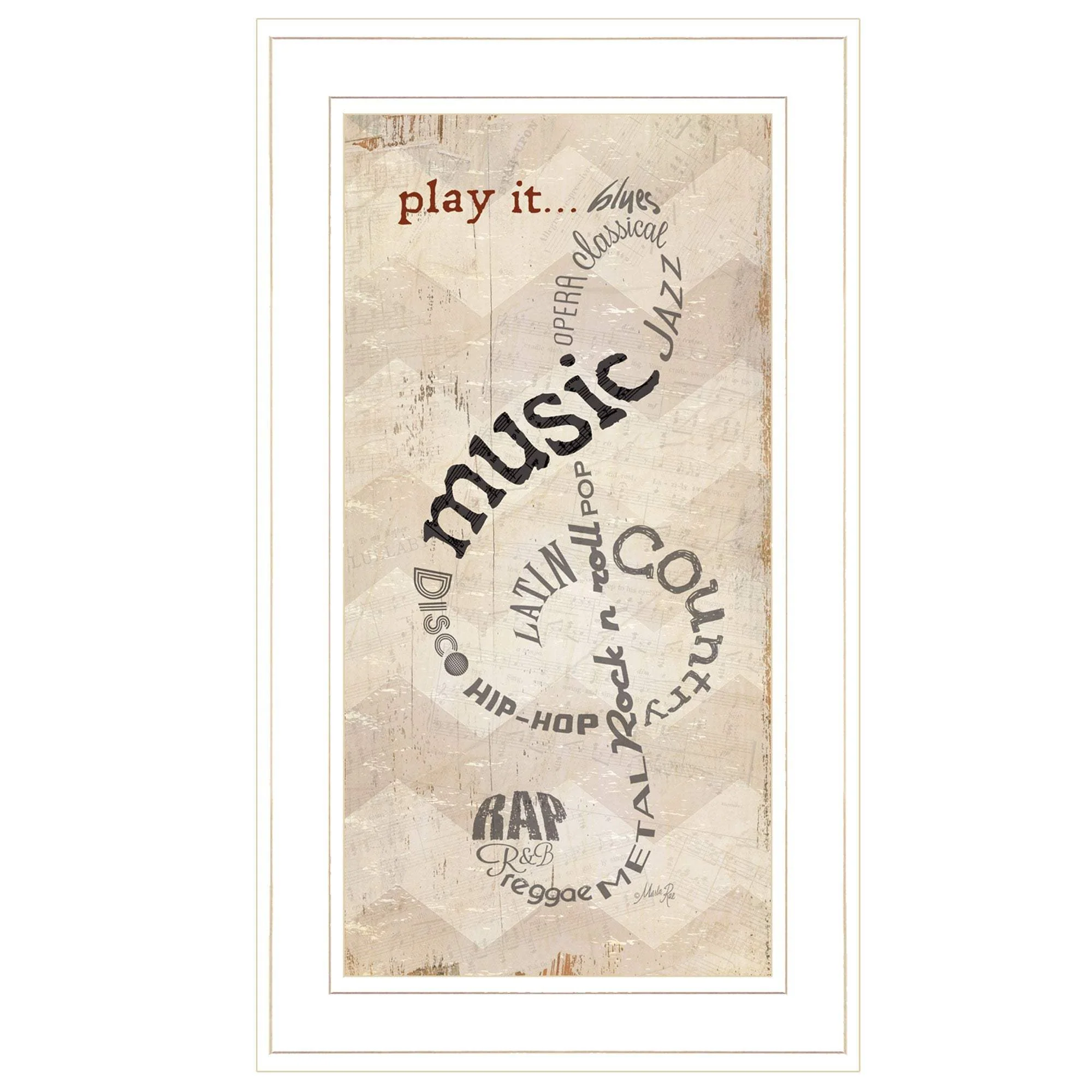 Play It 1 White Framed Print Wall Art - Image 2