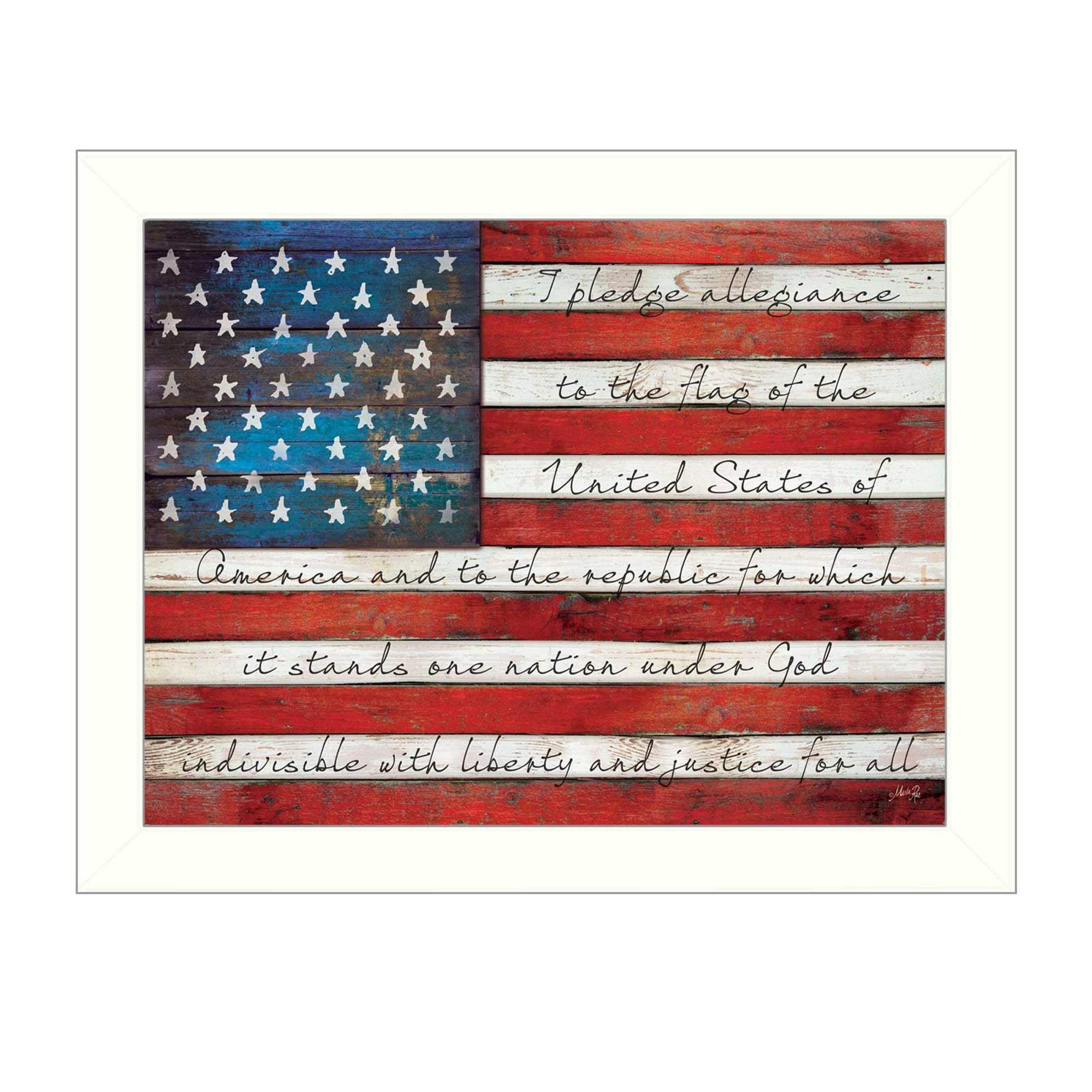 Pledge of Allegiance 4 White Framed Print Wall Art - Image 2