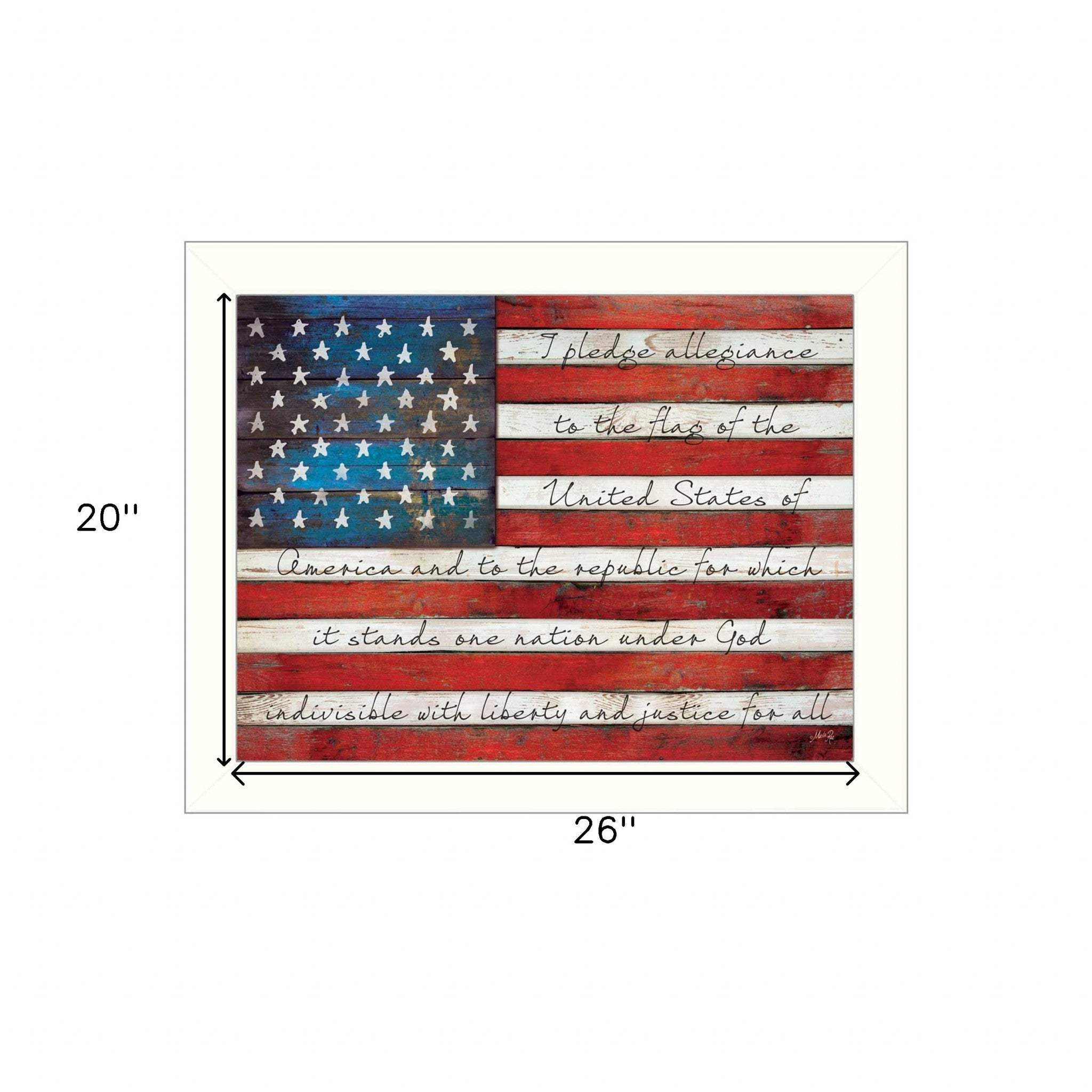Pledge of Allegiance 4 White Framed Print Wall Art - Image 5