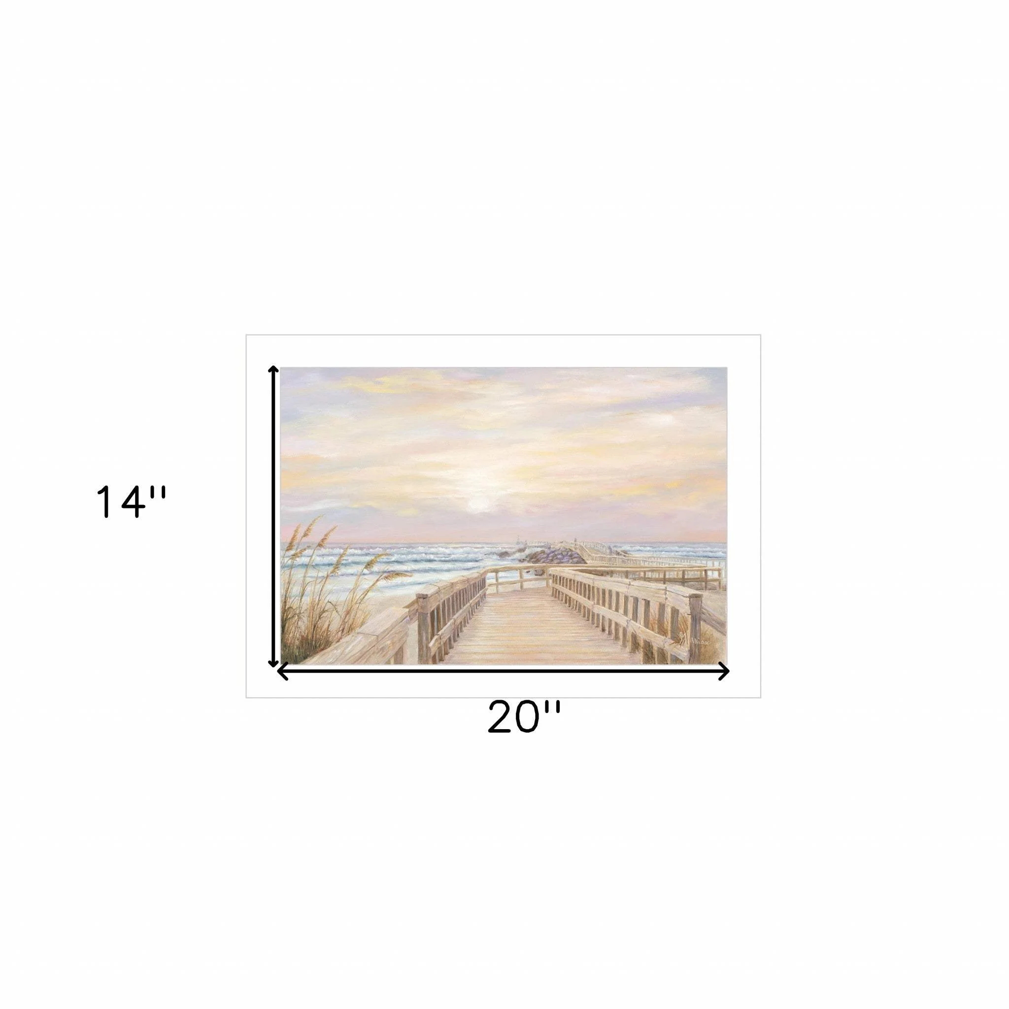 Ponce Inlet Jetty Sunrise 1 White Framed Print Wall Art - Image 5