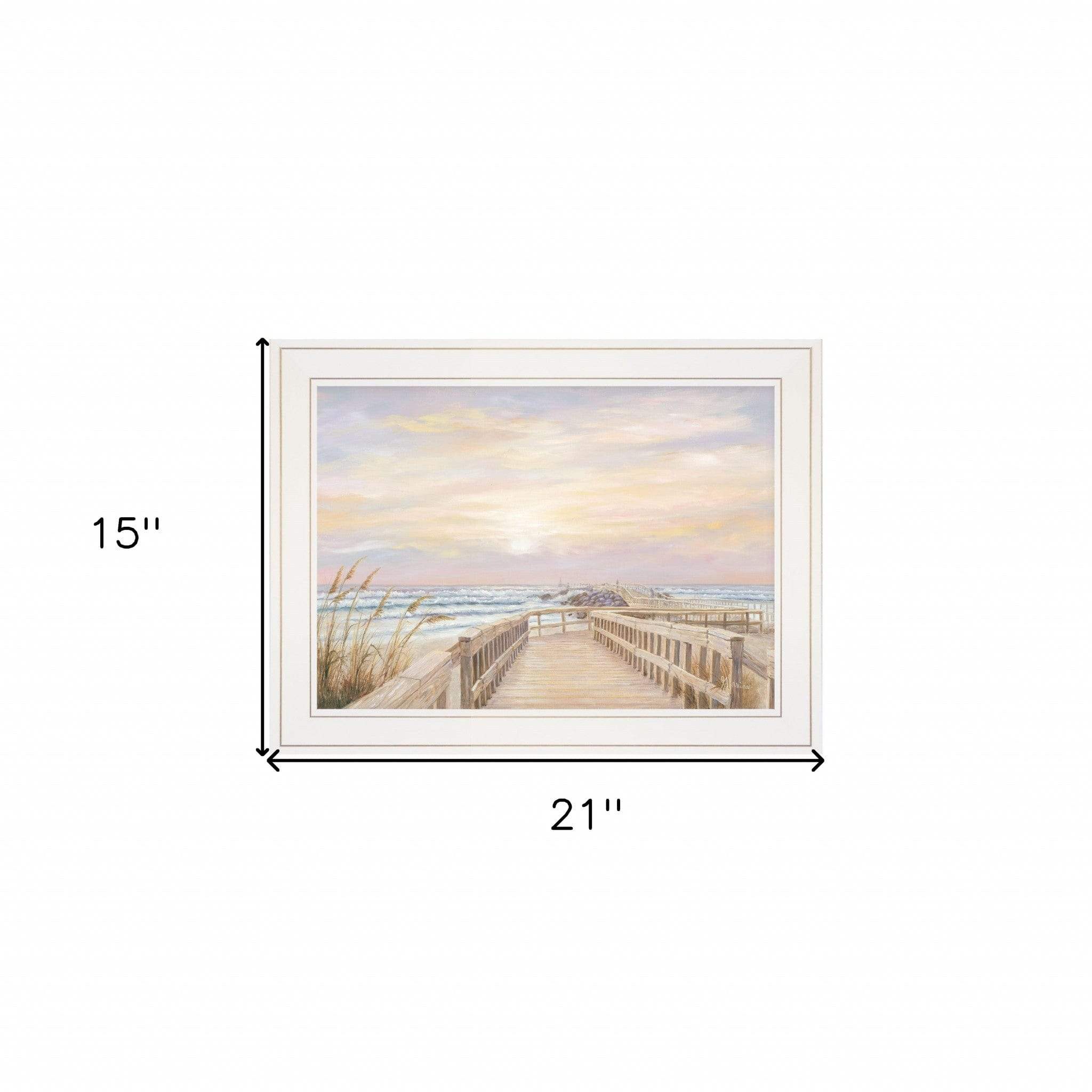 Ponce Inlet Jetty Sunrise 2 White Framed Print Wall Art - Image 6