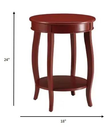 Pop Of Color Red Finish Side Table - Image 5