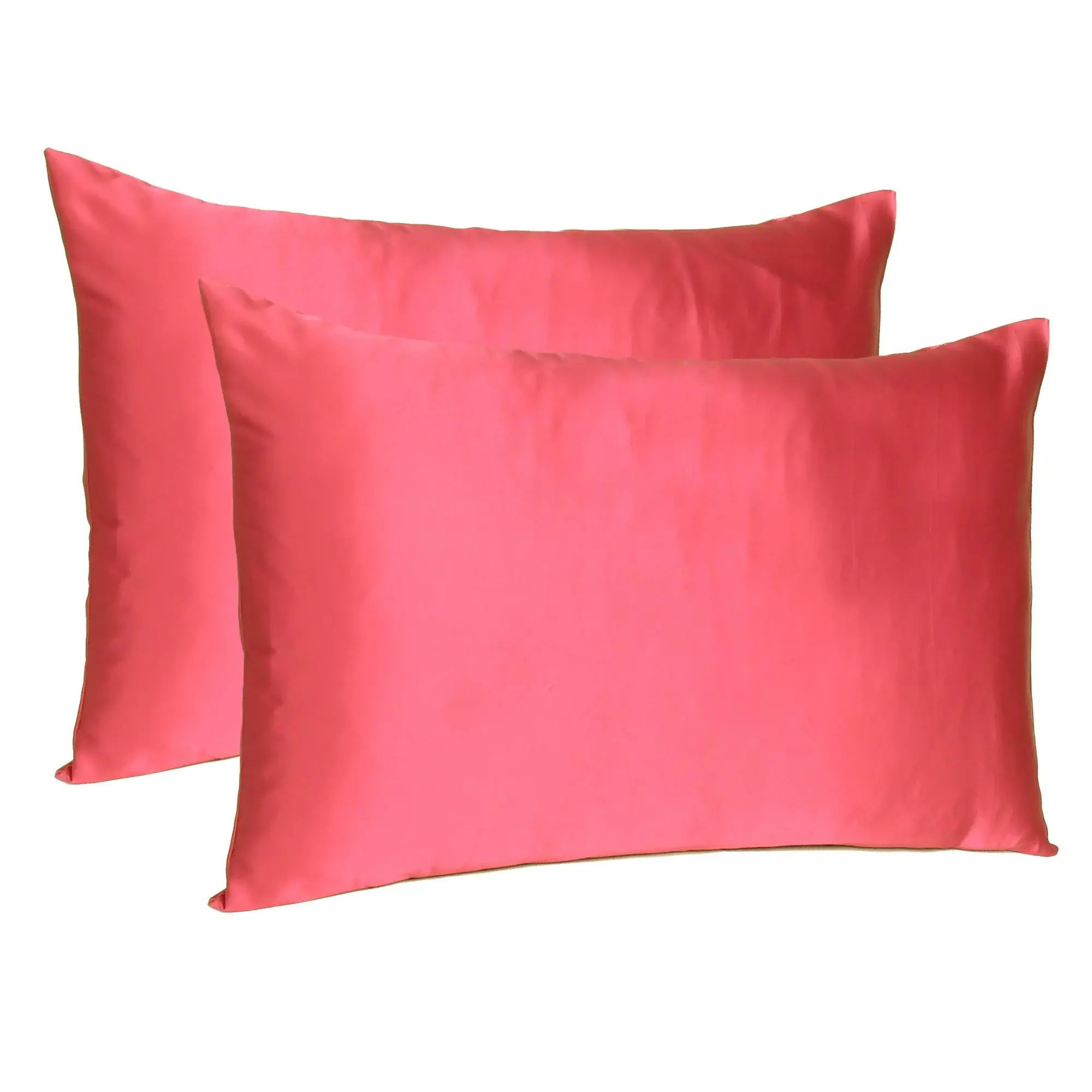 Poppy Red Dreamy Set Of 2 Silky Satin Queen Pillowcases - Image 4