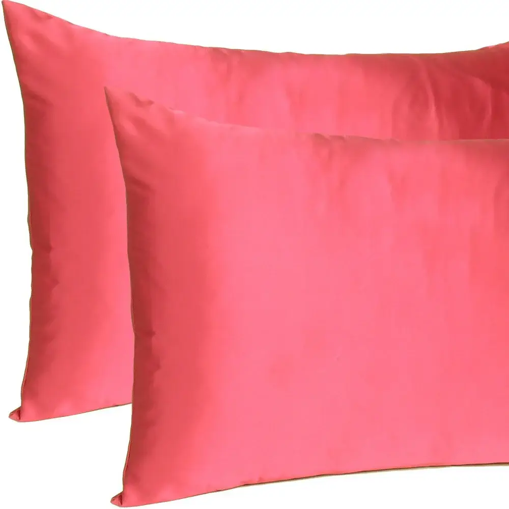 Poppy Red Dreamy Set Of 2 Silky Satin Queen Pillowcases - Image 7