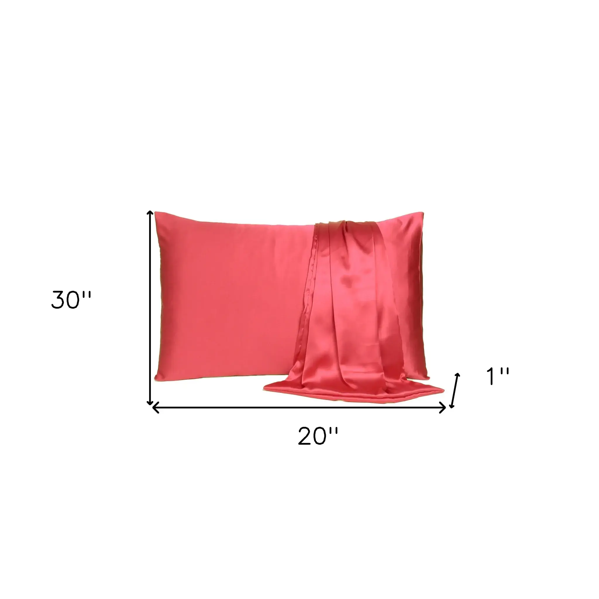 Poppy Red Dreamy Set Of 2 Silky Satin Queen Pillowcases - Image 8