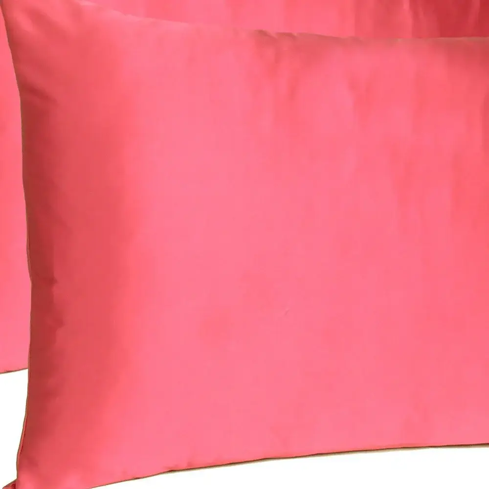 Poppy Red Dreamy Set Of 2 Silky Satin Standard Pillowcases - Image 6