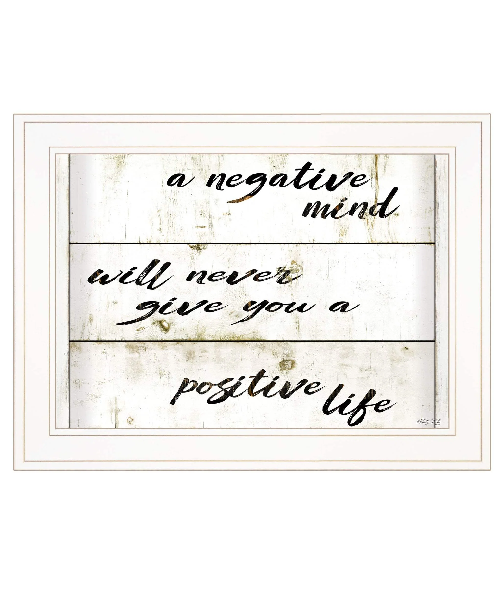 Positive Life 2 White Framed Print Wall Art - Image 2