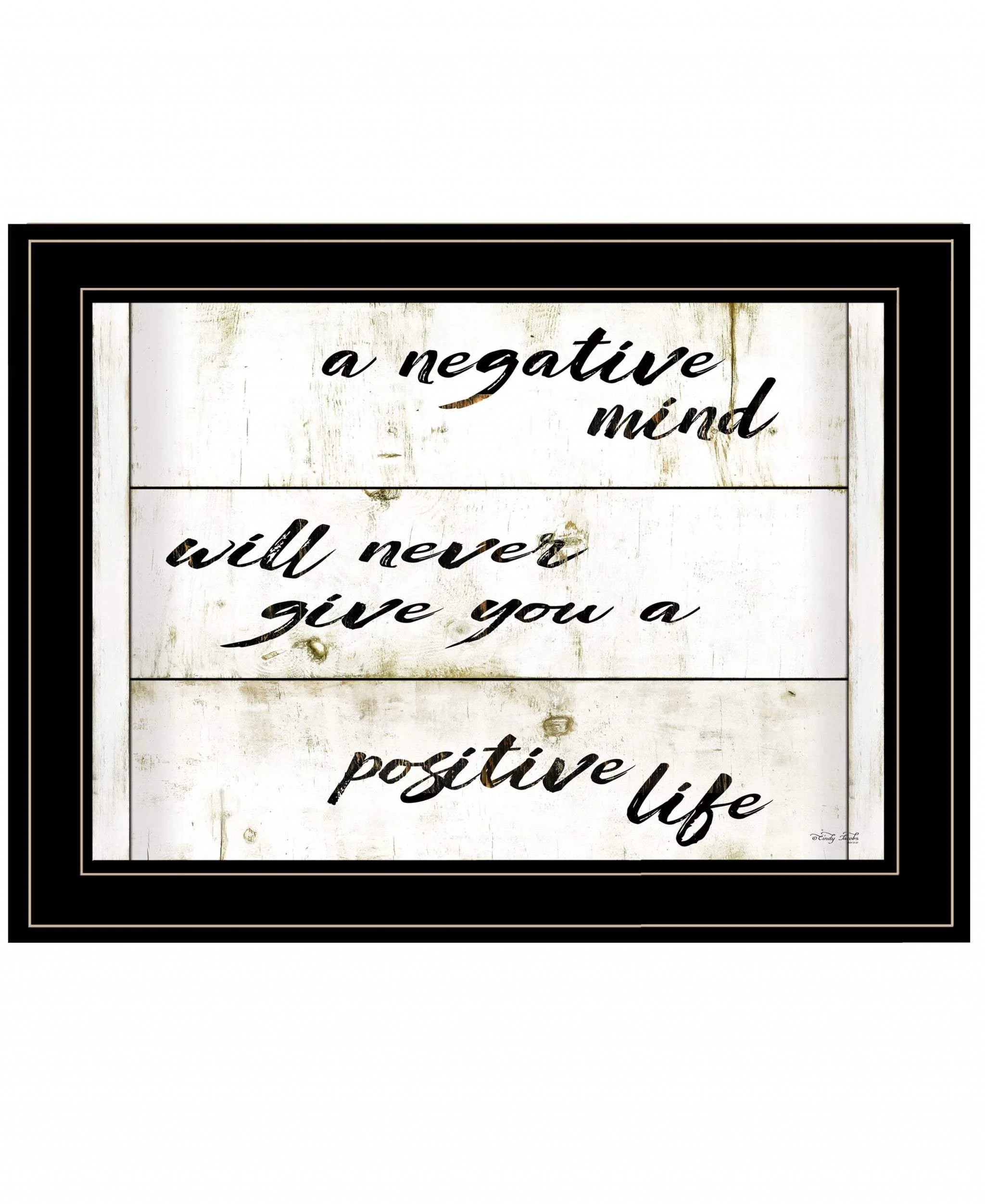 Positive Life 3 Black Framed Print Wall Art - Image 2