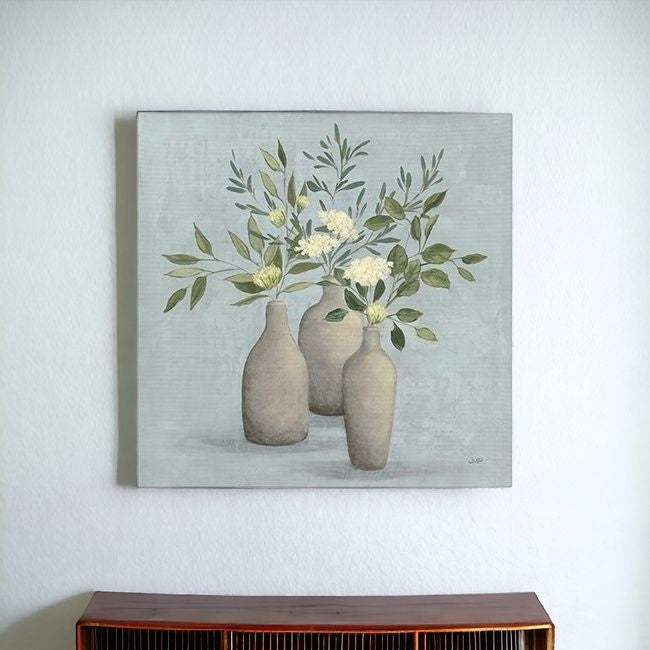 Pretty Bohemian Flowers In Ceramic Vases Unframed Print Wall Art - Image 4