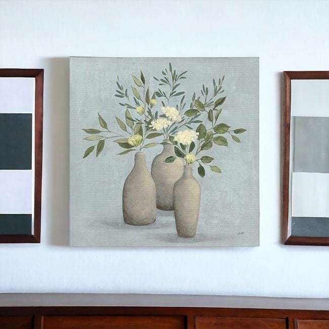 Pretty Bohemian Flowers In Ceramic Vases Unframed Print Wall Art - Image 5