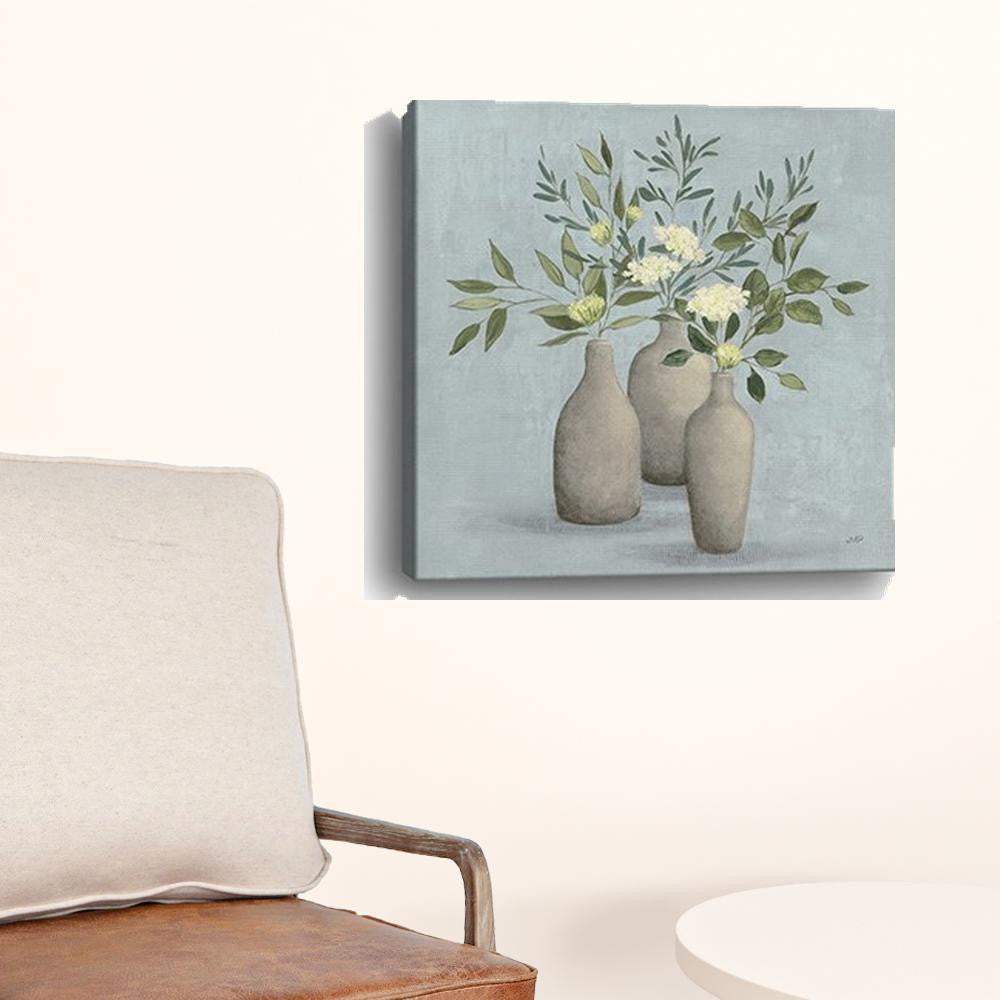 Pretty Bohemian Flowers In Ceramic Vases Unframed Print Wall Art - Image 6