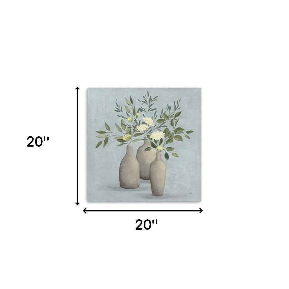 Pretty Bohemian Flowers In Ceramic Vases Unframed Print Wall Art - Image 9