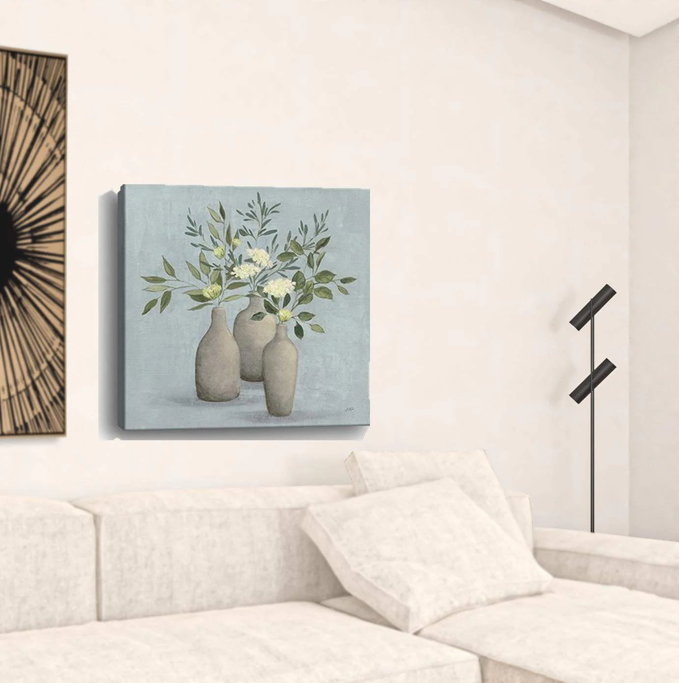 Pretty Bohemian Flowers In Ceramic Vases Unframed Print Wall Art - Image 6