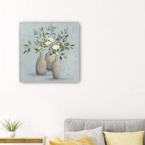 Pretty Bohemian Flowers In Ceramic Vases Unframed Print Wall Art - Image 9