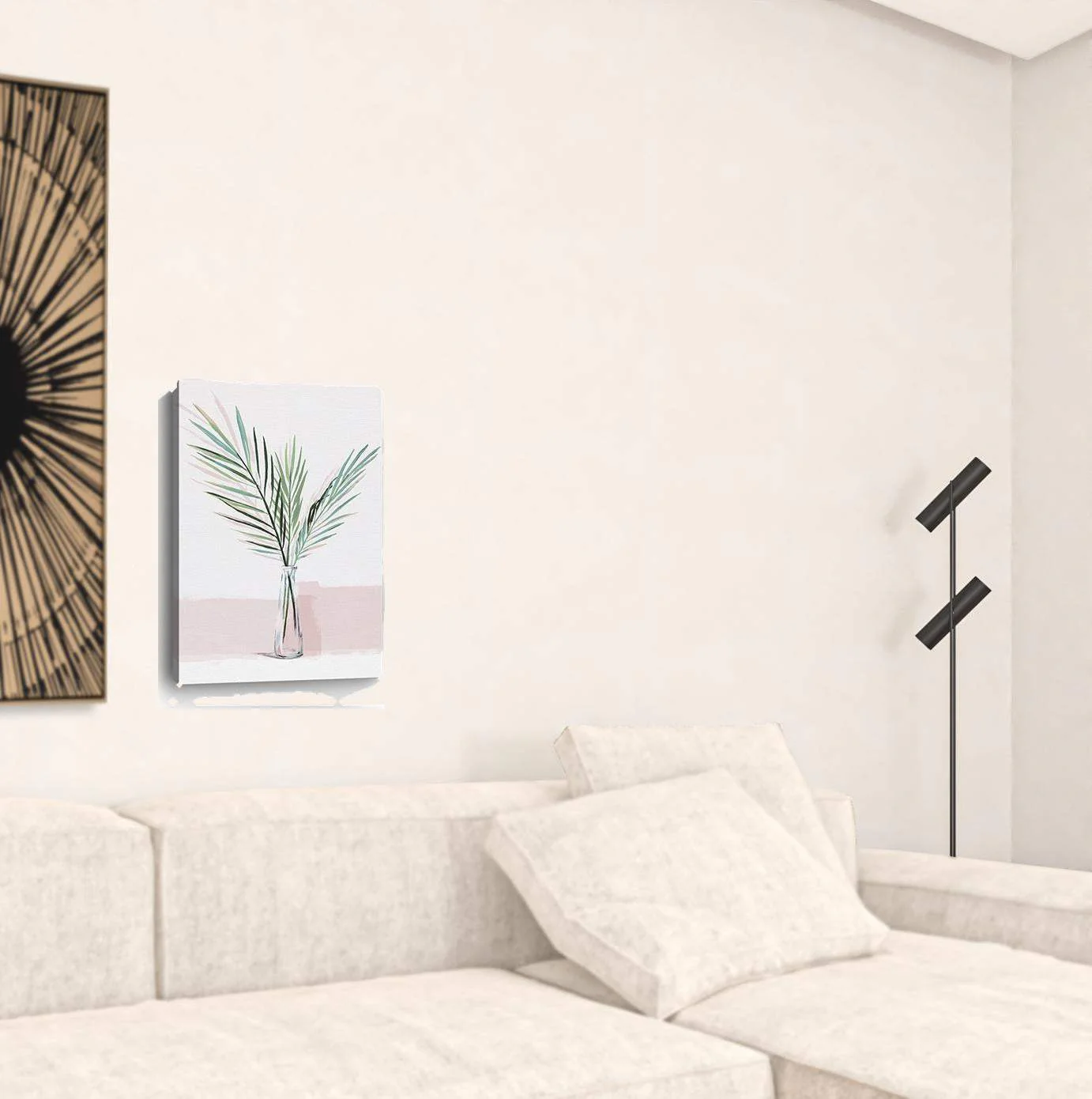Pretty Green Foliage Pink Unframed Print Wall Art - Image 3