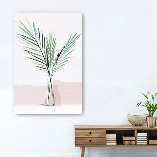 Pretty Green Foliage Pink Unframed Print Wall Art - Image 4