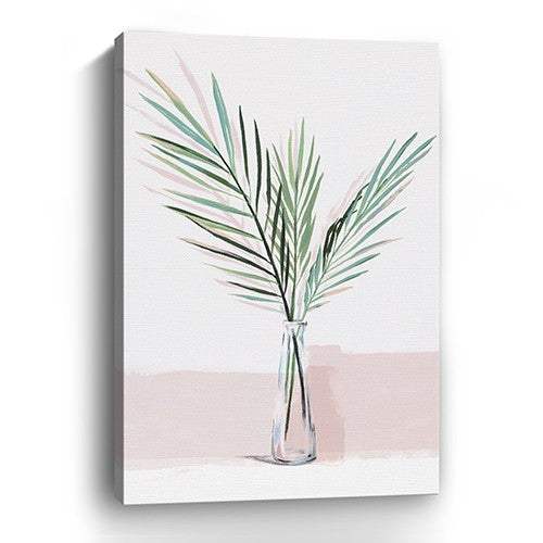 Pretty Green Foliage Pink Unframed Print Wall Art - Image 2
