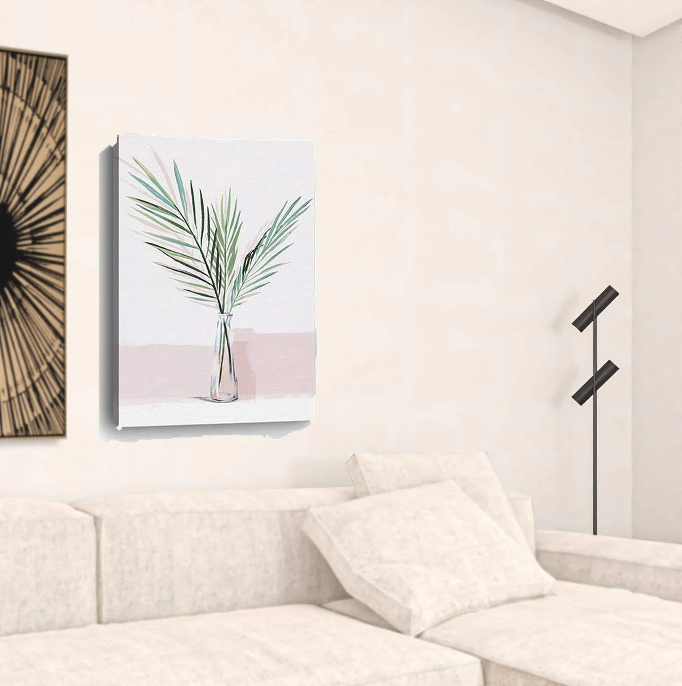 Pretty Green Foliage Pink Unframed Print Wall Art - Image 3