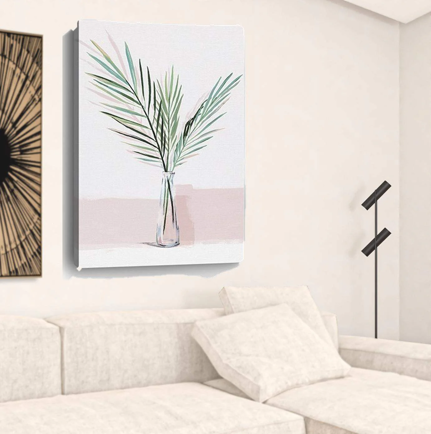 Pretty Green Foliage Pink Unframed Print Wall Art - Image 3