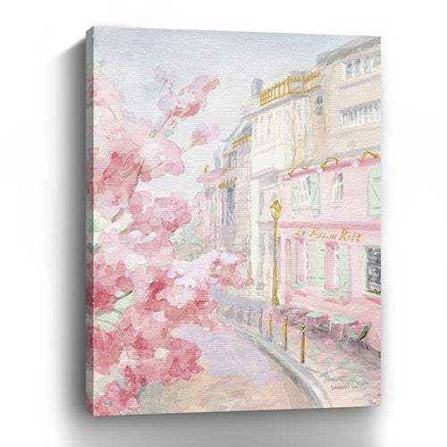 Pretty Pastel Pink Paris Street Unframed Print Wall Art - Image 2