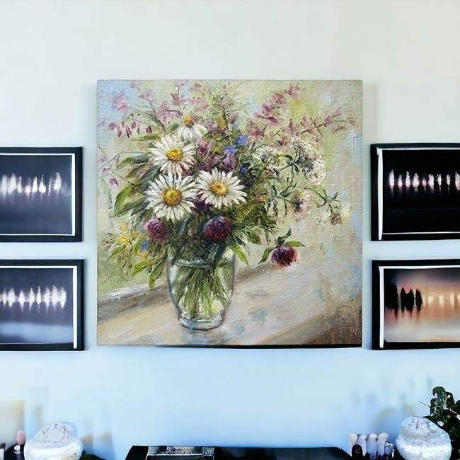 Pretty Vase Of Flowers Unframed Print Wall Art - Image 2