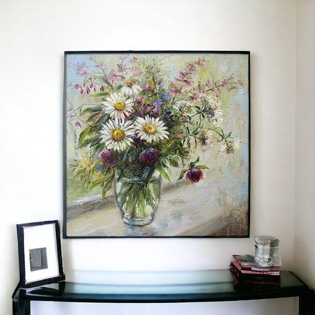 Pretty Vase Of Flowers Unframed Print Wall Art - Image 4