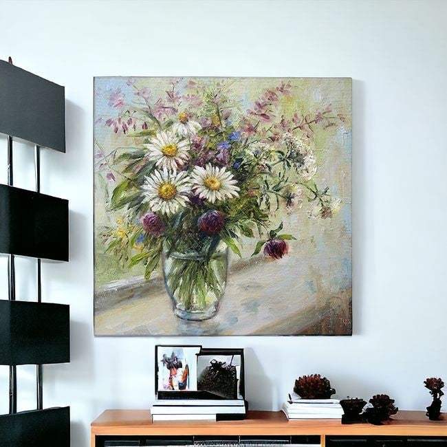 Pretty Vase Of Flowers Unframed Print Wall Art - Image 2