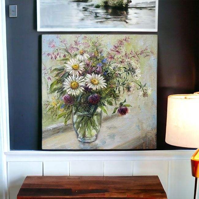 Pretty Vase Of Flowers Unframed Print Wall Art - Image 3