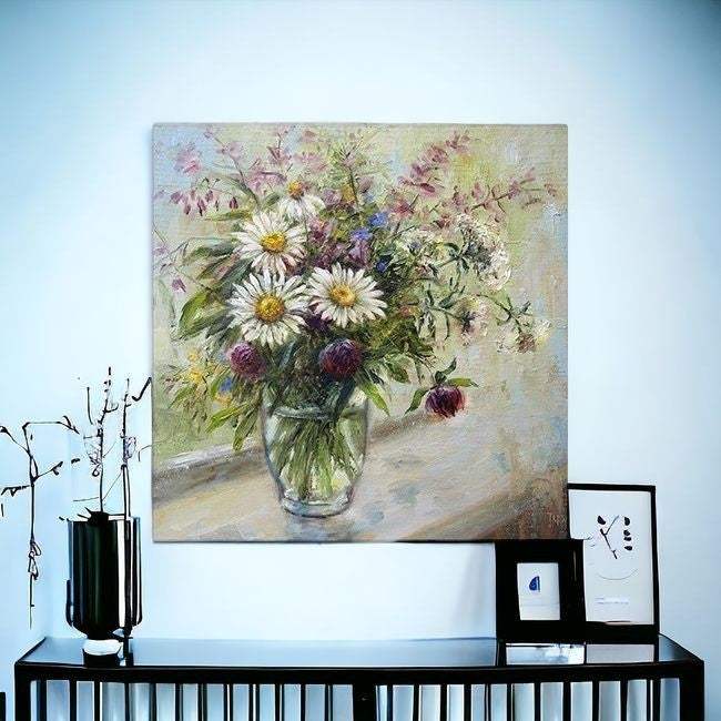 Pretty Vase Of Flowers Unframed Print Wall Art - Image 2