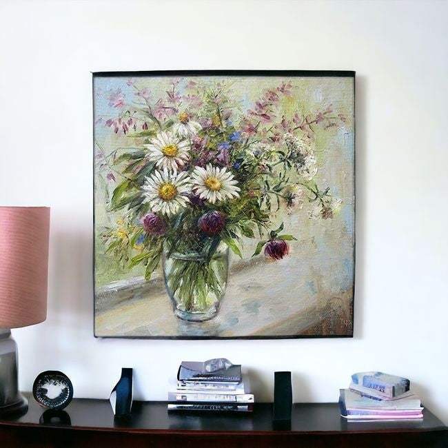 Pretty Vase Of Flowers Unframed Print Wall Art - Image 4