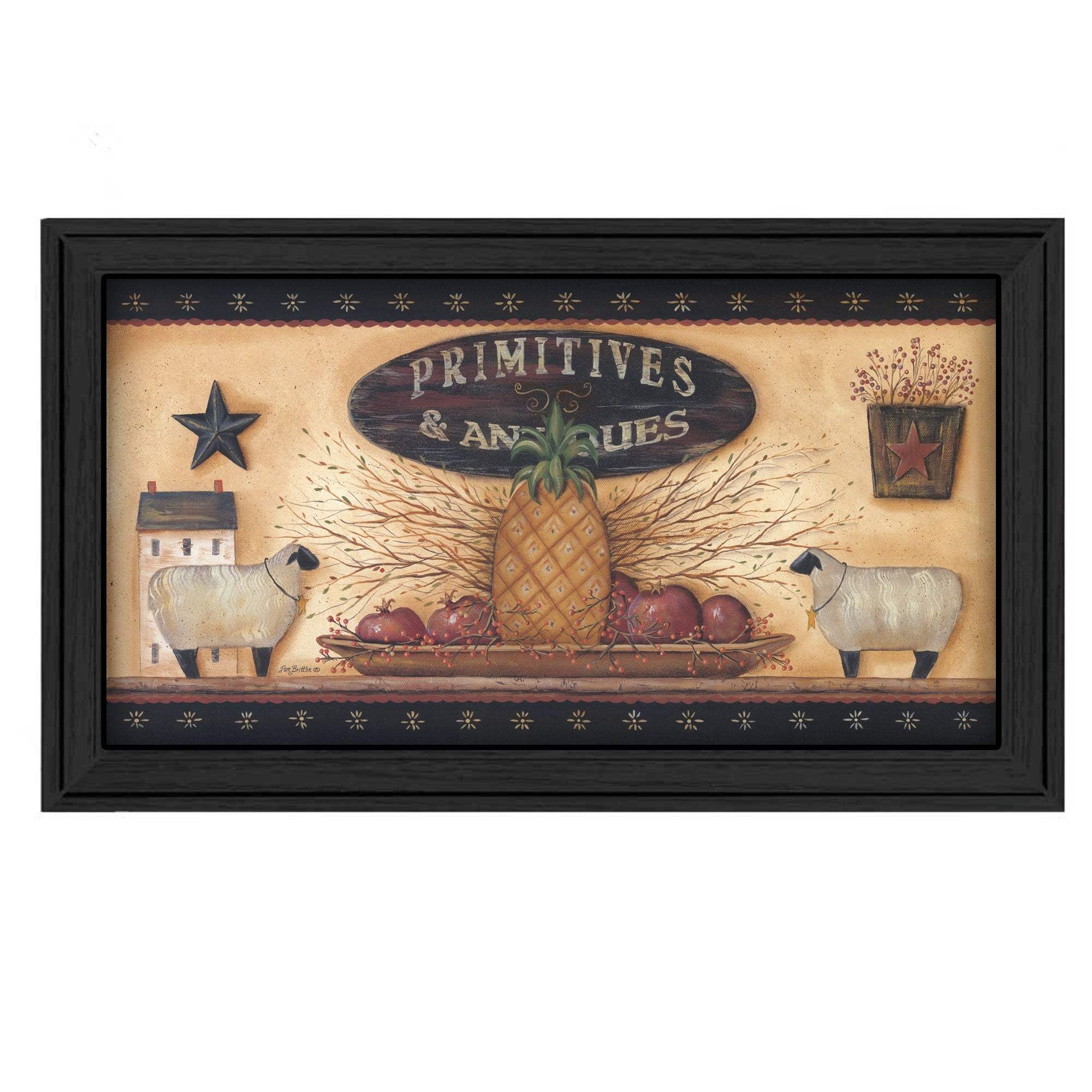 Primitive And Antiques Shelves Black Framed Print Wall Art - Image 2