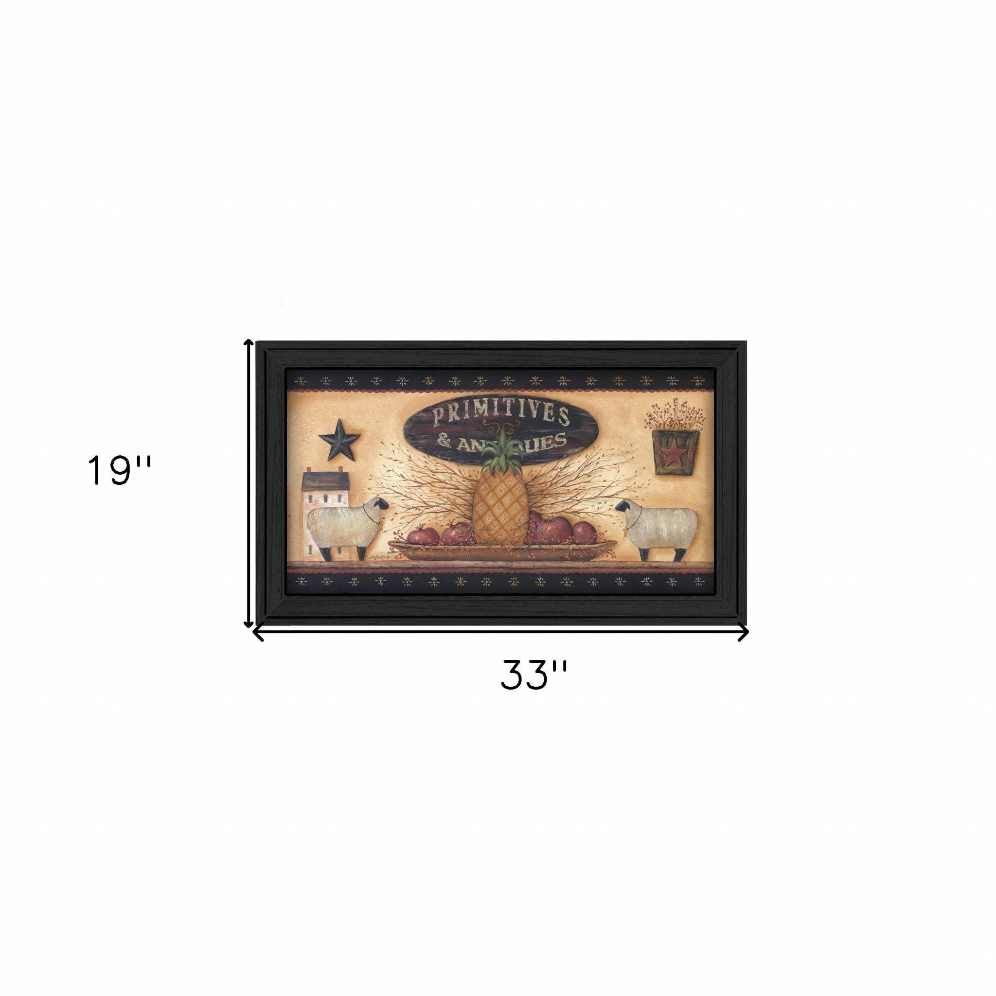 Primitive And Antiques Shelves Black Framed Print Wall Art - Image 4