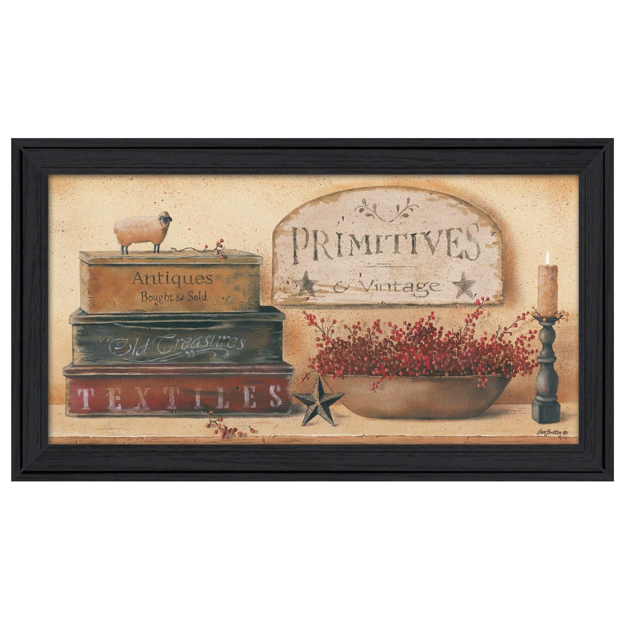 Primitives and Vintage 1 Black Framed Print Wall Art - Image 2