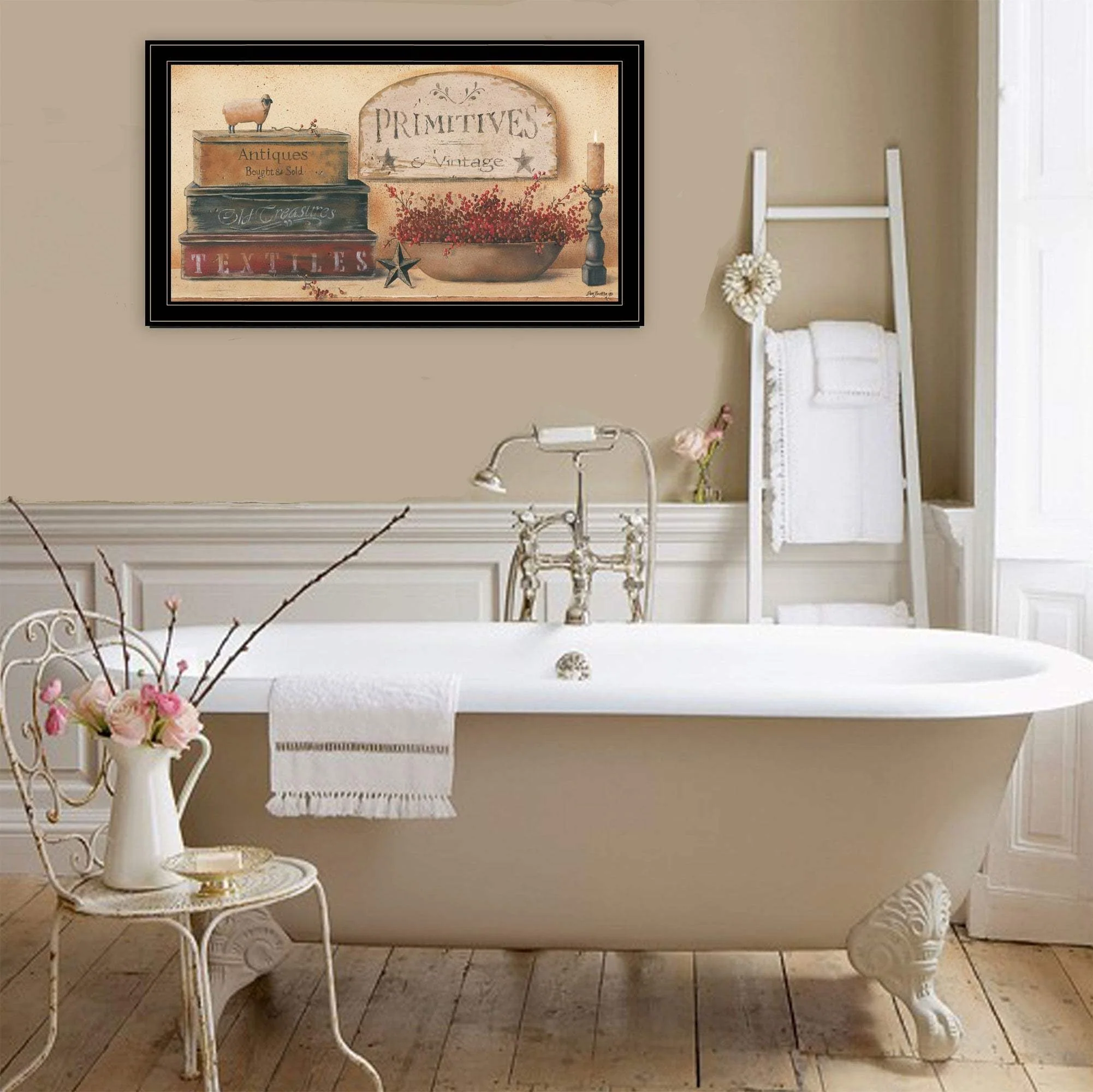 Primitives and Vintage III Black Framed Americana Print Wall Art - Image 4