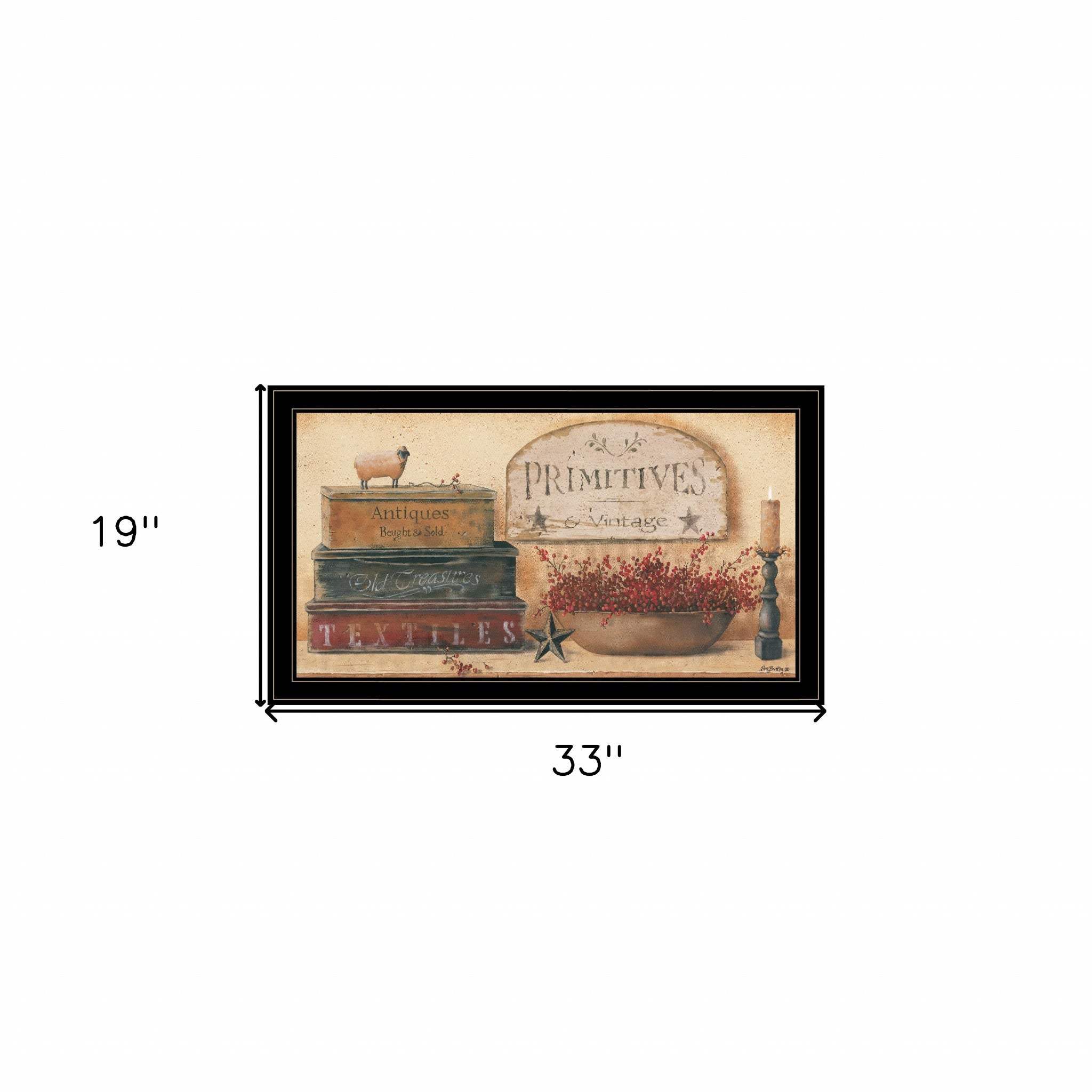 Primitives and Vintage III Black Framed Americana Print Wall Art - Image 5