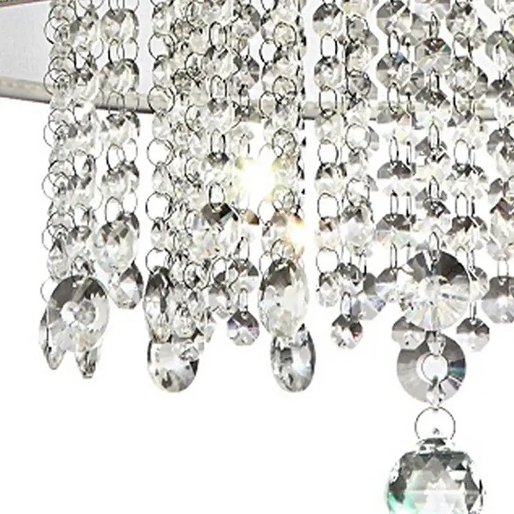 Primo Gold Finish Ceiling Lamp with Crystal Accents and White Shade - Image 4